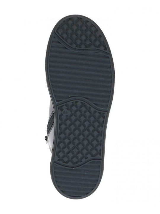 Leder Stiefeletten Damen Schwarz