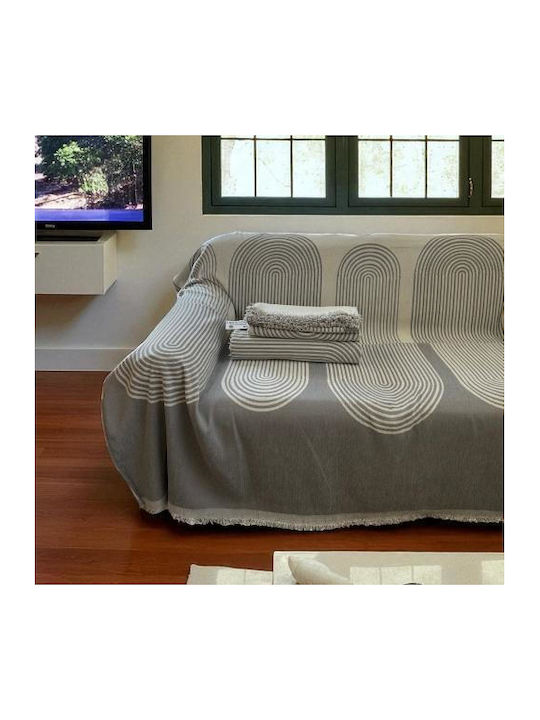 Linea Home Elgin Ριχτάρι Πολυθρόνας Chenille 180x160εκ. Γκρι