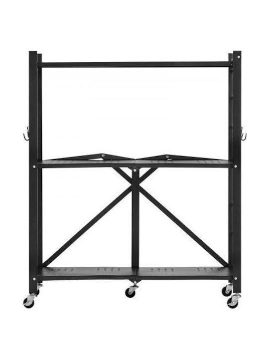 Vevor Metallic Kitchen Trolley 3 Tiers Black 76x33x91cm