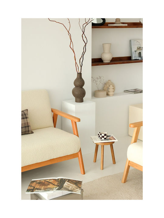 Nika Doppelsitzer Sofa Samt White 133x78x82cm