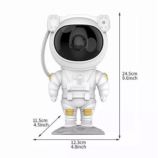 Kinderprojektorlampe Astronaut Weiß 21x11cm
