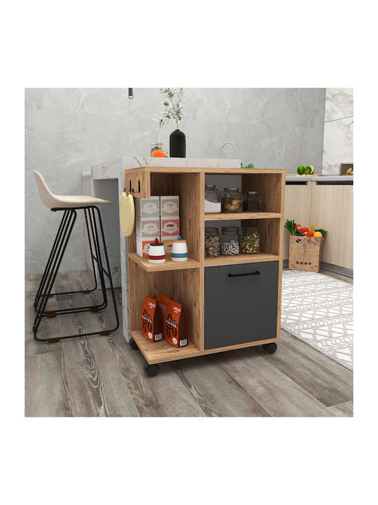 Office Storage Chipboard Cabinet Atlantic Pine, Anthracite L60xW80.9xH35cm