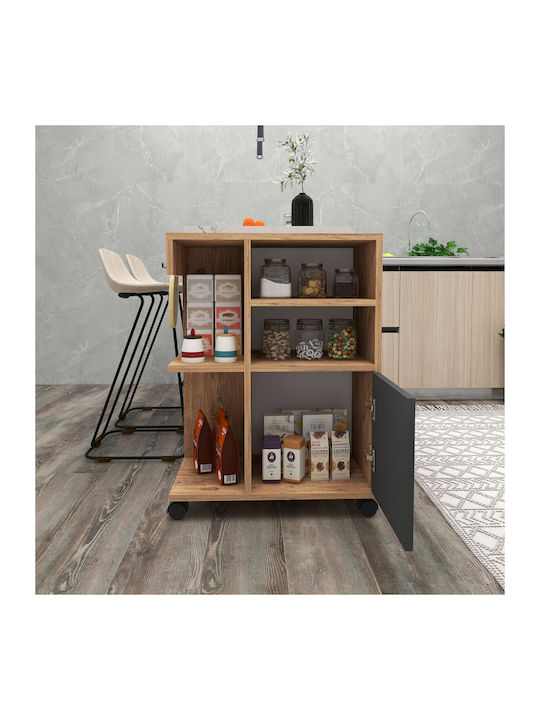 Office Storage Chipboard Cabinet Atlantic Pine, Anthracite L60xW80.9xH35cm