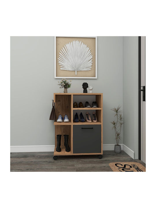 Office Storage Chipboard Cabinet Atlantic Pine, Anthracite L60xW80.9xH35cm