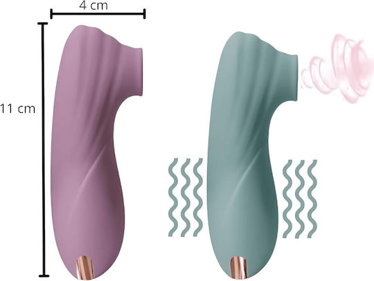 Mini Vibrator Suction Function 10 Modes Waterproof Green