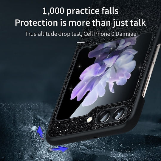 Sulada Umschlag Rückseite Kunststoff Schwarz (Galaxy Z Flip6)