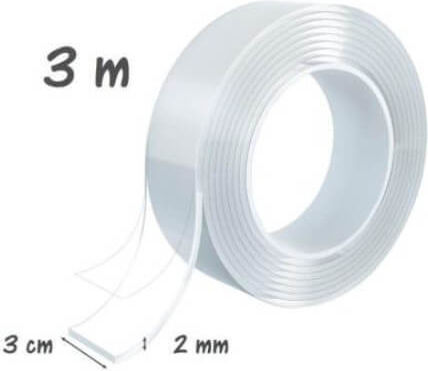 Helix Self-Adhesive Double-Sided Tape Transparent 30mmx3m 1pcs