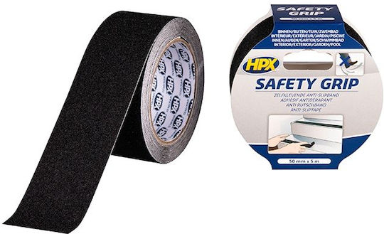 HPX Safety Grip Αυτοκόλλητη Αντιολισθητική Ταινία Μαύρη 5mx50mm