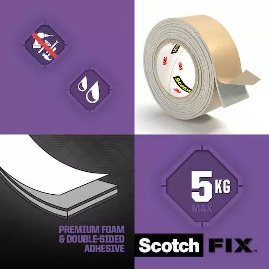 Scotch-fix Doppelseitiges Spiegelband 19 mm x 5 m