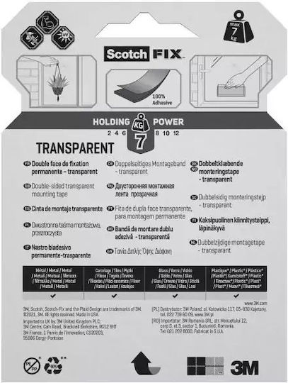 Scotch-fix Διαφανής Ταινία Συγκράτησης 19 Mm X 5 M