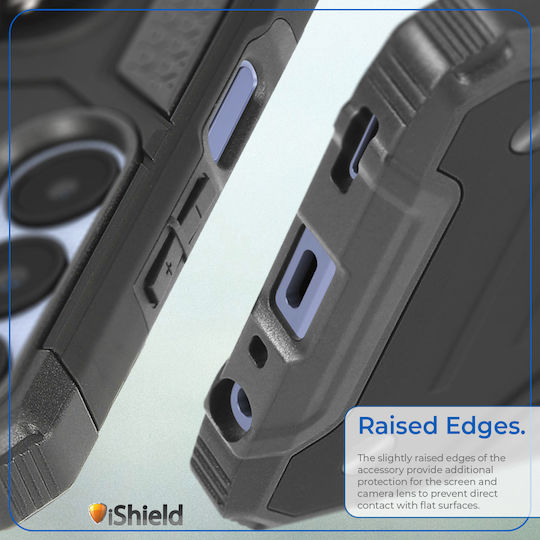Husă Samsung Galaxy A35 Hybrid Armor Dual Shockproof Suport Rotativ Cu Inel Funcție Stand Compatibil Cu Suportul Magnetic Pentru Mașină Nitro Ishield Neagră