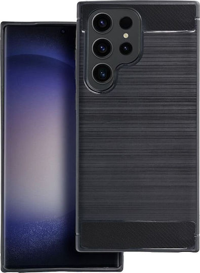 Forcell Carbon Umschlag Rückseite Silikon Schwarz (Galaxy A50)