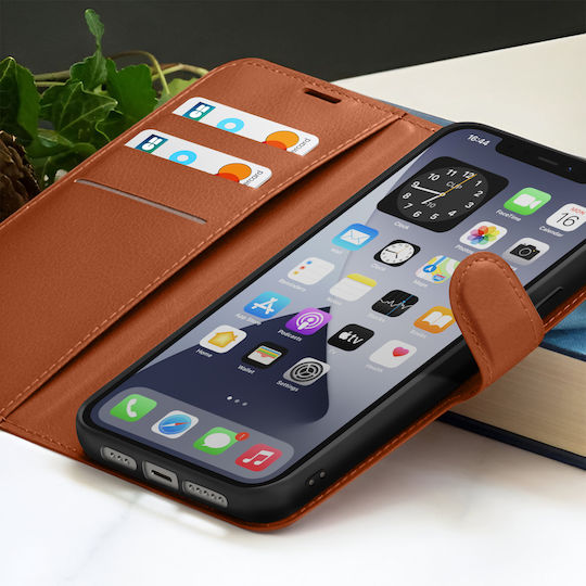 Zanaé Wallet Case Iphone 12 12 Pro Stand Magnetic Tab Brown
