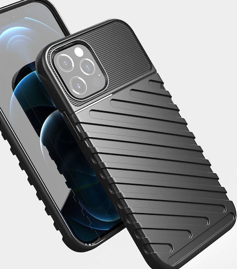 Thunder Umschlag Rückseite Silikon Schwarz (Redmi Note 12 5G)