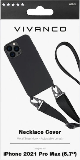 Vivanco Necklace Back Cover Silicone with Strap Black (iPhone 13 Pro Max)