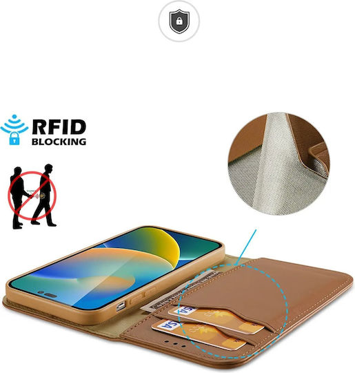 Dux Ducis Hivo Wallet Leather Brown (iPhone 14 Pro Max)