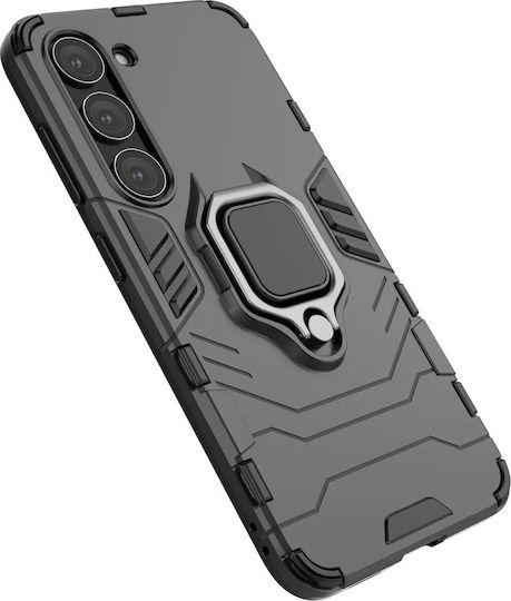 Hurtel Ring Armor Back Cover Plastic Negru (Galaxy S23)