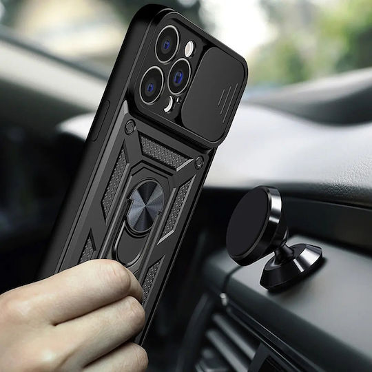 Hurtel Hybrid Armor Camshield Back Cover Negru (Vivo X80 Lite, V25)
