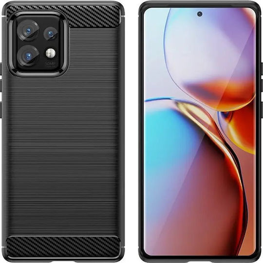 Hurtel Carbon Back Cover Silicone Black (Motorola Edge 40 Pro)