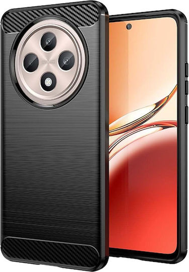 Techsuit Carbon Back Cover Silicone Black (Oppo Reno12 F, Oppo Reno12 FS)