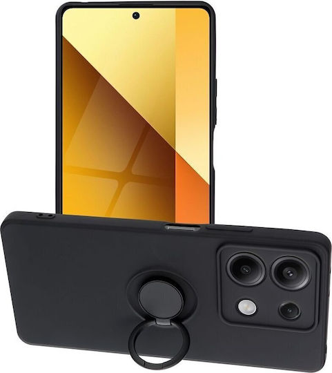Ring Back Cover Σιλικόνης / Πλαστικό Μαύρο (Redmi Note 13 5G)