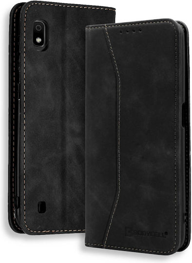 Bodycell PU Leather Book Δερματίνης Μαύρο (Galaxy A10)
