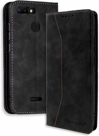 Bodycell PU Leather Book Δερματίνης Μαύρο (Redmi 6)