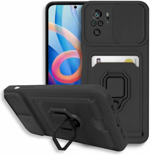 Bodycell Multifunction Задна корица Пластмаса с Каишка Черен (Redmi Note 10 / 10s / Poco M5s)