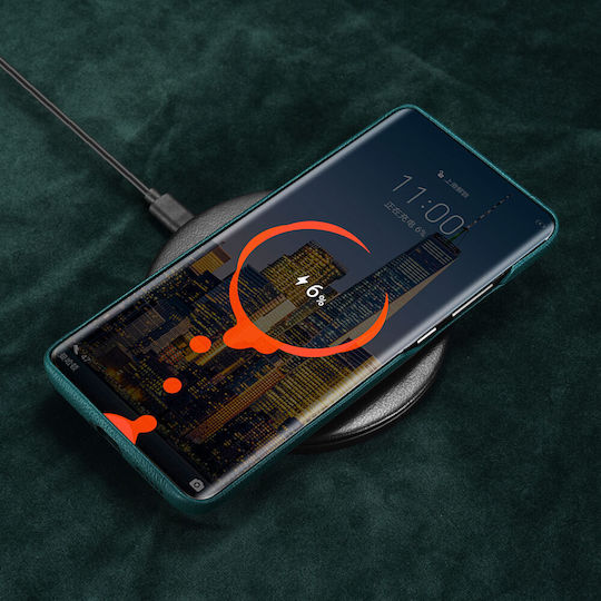 iCarer Grained Back Cover Piele Verde (Huawei P40)