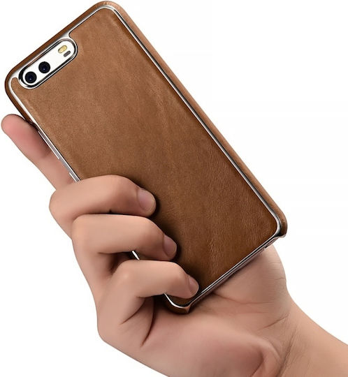 Xoomz Real Leather Back Cover Δερμάτινο Μαύρο (Huawei P10)