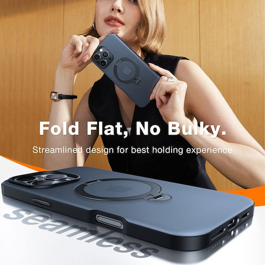 Torras Ostand Back Cover Silicon Negru (iPhone 16 Pro)