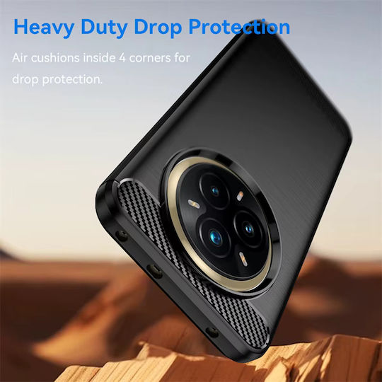 Techsuit Carbon Bumper Силикон / Пластмаса Черен (Realme 14 Pro+)