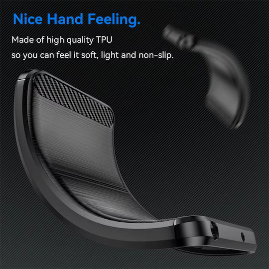 Techsuit Carbon Back Cover Silicon Negru (Nothing Phone (3a) Pro)