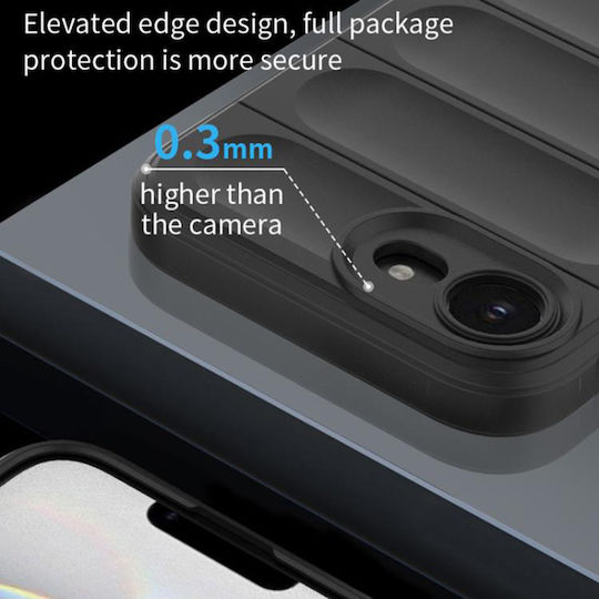 Techsuit Shield Rückseite Umschlag aus Silikon Schwarz (iPhone 17e / 16e)