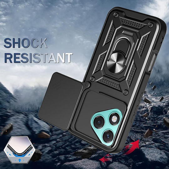 Techsuit Shield Umschlag Rückseite Silikon Schwarz (Honor 400 Lite)