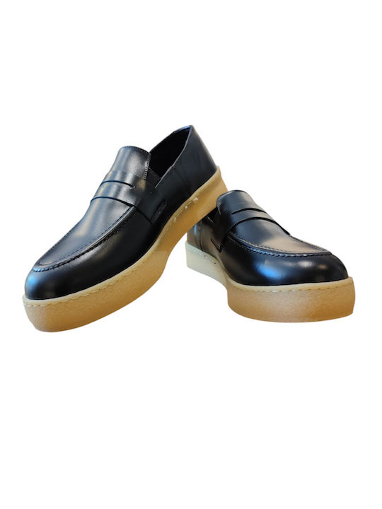 Leder Herren Mokassins in Schwarz Farbe