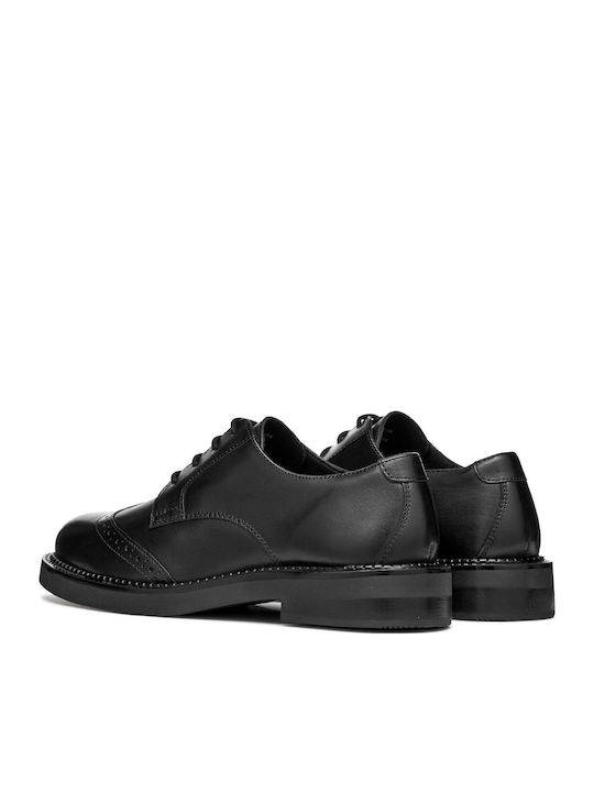 D Serilda Leder Damen Oxfords in Schwarz Farbe