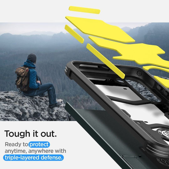 Spigen Tough Armor Back Cover Plastic / Silicon 2mm Abyss Green (Galaxy S23+)