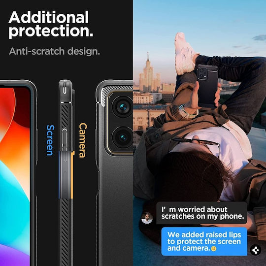 Spigen Rugged Armor Back Cover Σιλικόνης 2mm Matte Black (Redmi Note 12 Pro+)