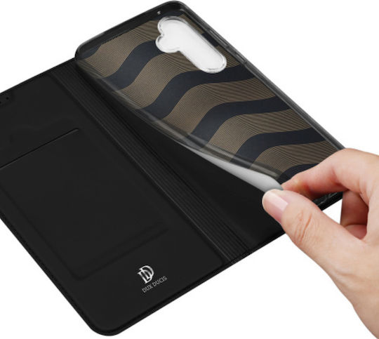 Dux Ducis Skin Pro Buchen Sie Synthetisches Leder / Leder Schwarz (Samsung A35 5G)