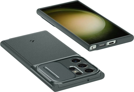 Spigen Optik Armor Back Cover Plastic / Silicone 2mm Abyss Green (Galaxy S23 Ultra)
