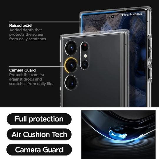 Spigen Ultra Hybrid S Задна корица Пластмаса 2мм Прозрачен (Galaxy S23 Ultra)