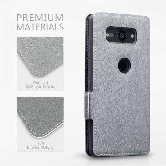 Terrapin Low Profile Brieftasche Synthetisches Leder Gray (Xperia XZ2 Kompakt)