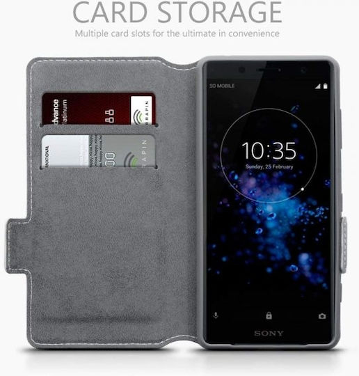 Terrapin Low Profile Brieftasche Synthetisches Leder Gray (Xperia XZ2 Kompakt)