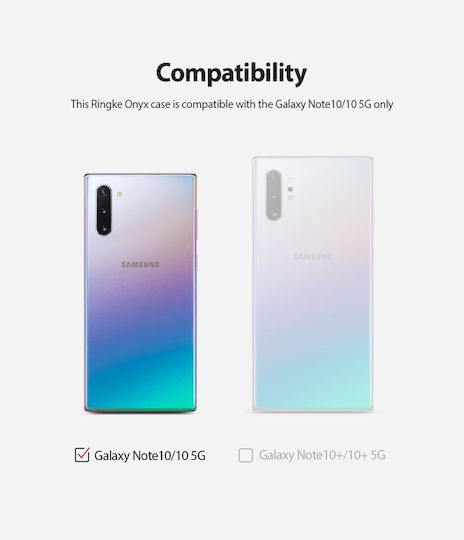 Ringke Onyx Back Cover Σιλικόνης Μαύρο (Galaxy Note 10)