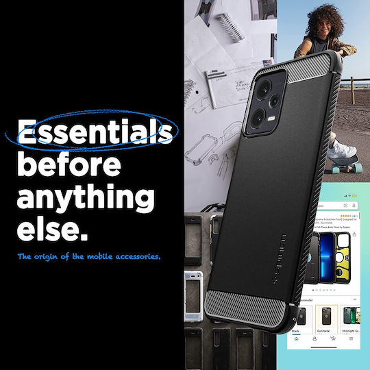 Spigen Rugged Armor Back Cover Σιλικόνης 2mm Matte Black (Xiaomi Poco X5 5G, Redmi Note 12 5G)