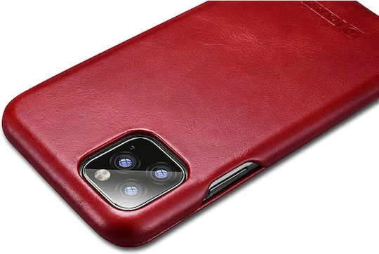 iCarer Vintage Curved Edge Book Piele Roșu (iPhone 11 Pro)