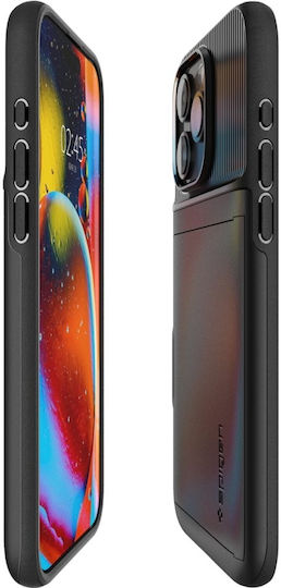 Spigen Slim Armor CS Umschlag Rückseite Silikon / Kunststoff 2mm mit Kartenhalter Schwarz (iPhone 15 Pro)