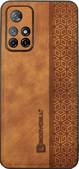 Bodycell Pattern Leather Back Cover Leather Brown (Xiaomi Note 11T/Note 11s 5G/Poco M4 Pro 5G)