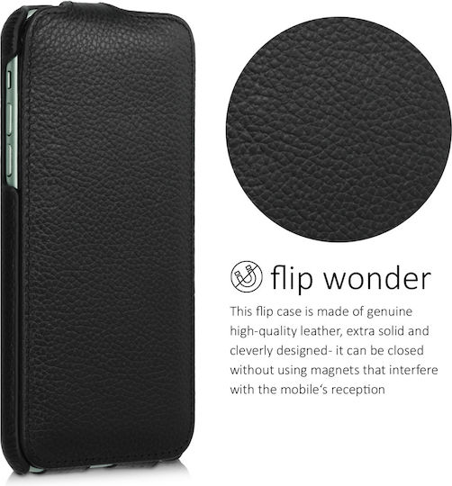 Kalibri Vertical Flip Δερμάτινο 2mm Μαύρο (iPhone 11 Pro Max)